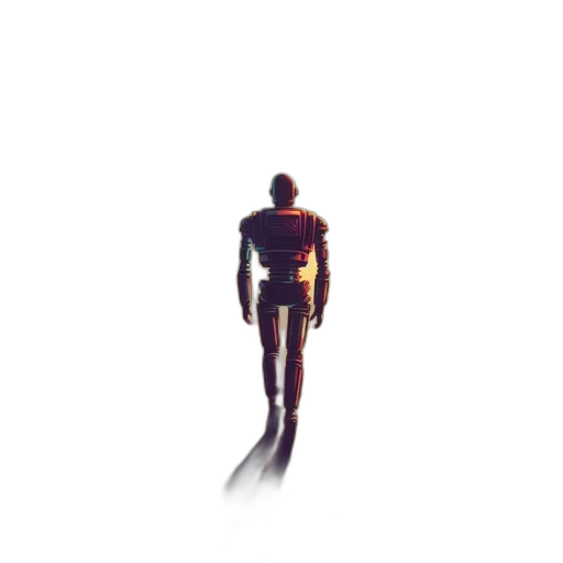 robot, creature, jacket, animal, pixel art, concept art, comic book art, 3d render transparent PNG cut-out