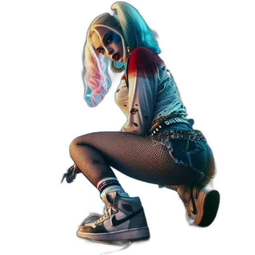 jacket, shoes, mask, weapon, concept art, cyberpunk, 3d render, pixel art transparent PNG cut-out
