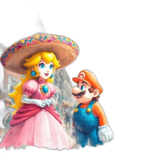 dress, crown, hat, 3d render, concept art, watercolor, two, cartoon transparent PNG cut-out
