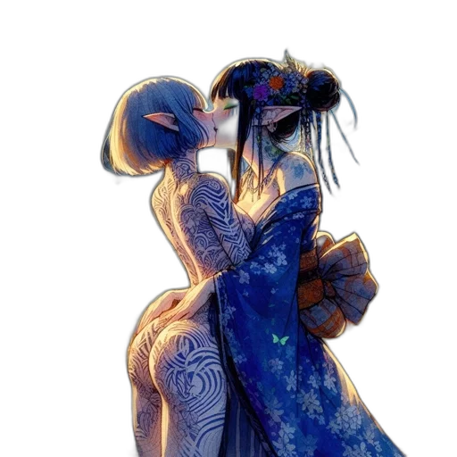 dress, dragon, staff, mask, concept art, fantasy art, watercolor, anime transparent PNG cut-out