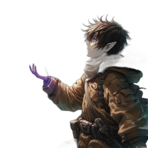 jacket, mask, dragon, weapon, concept art, fantasy art, cyberpunk, pixel art transparent PNG cut-out