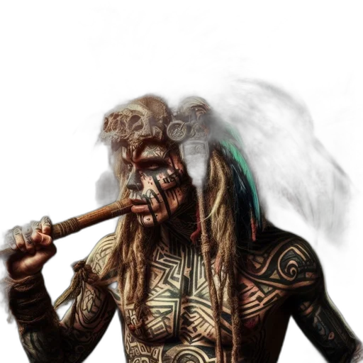 staff, creature, animal, mask, fantasy art, concept art, photorealistic, comic book art transparent PNG cut-out