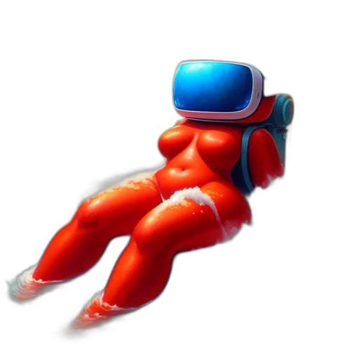 robot, creature, staff, animal, 3d render, concept art, pixel art, vaporwave transparent PNG cut-out