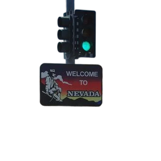 green, traffic, light, above, sign, says, welcome, nevada transparent PNG cut-out