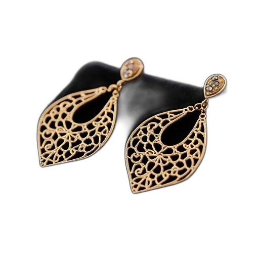 jewelry, shoes, pair, antique, gold, earrings, intricate, designs transparent PNG cut-out