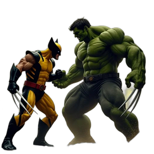 comic book art, concept art, 3d render, wolverine transparent PNG cut-out