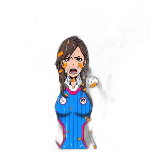 staff, cartoon, anime, pixel art, concept art, distressed, young, woman transparent PNG cut-out