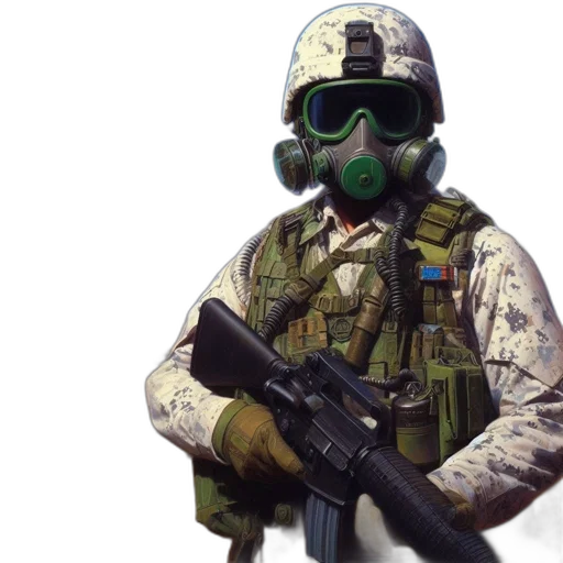 mask, weapon, jacket, staff, concept art, 3d render, photorealistic, pixel art transparent PNG cut-out