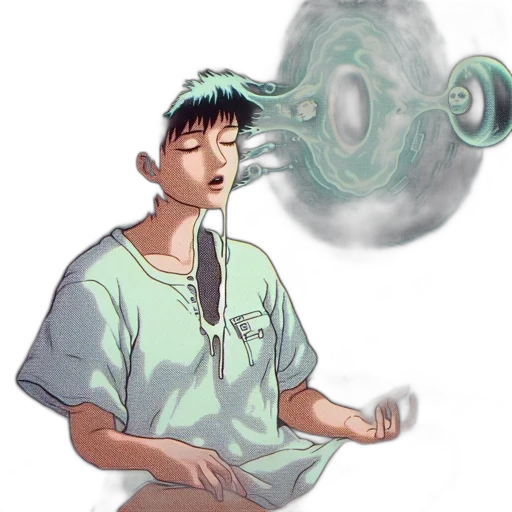 staff, concept art, vaporwave, anime, photorealistic, fog, green, pastel transparent PNG cut-out