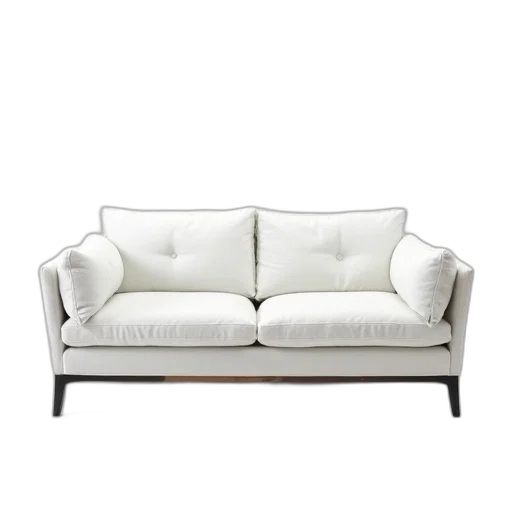 furniture, 3d render, monochrome, white, modern, couch, low, profile transparent PNG cut-out