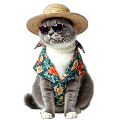 hat, animal, jacket, staff, photorealistic, 3d render, vaporwave, grey transparent PNG cut-out