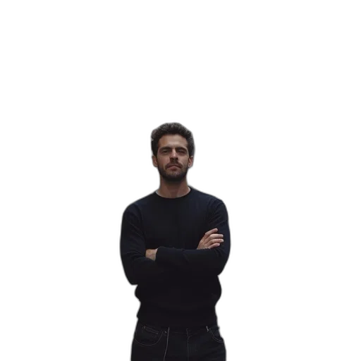 jacket, staff, face, shoes, concept art, pixel art, 3d render, photorealistic transparent PNG cut-out
