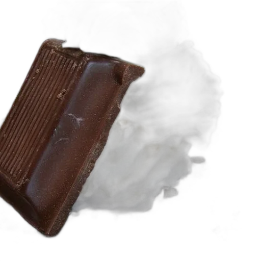 food, weapon, hair, jacket, 3d render, photorealistic, chocolate, bar transparent PNG cut-out