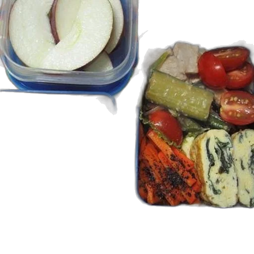 food, monochrome, blue, colorful, bento, box, meal, featuring transparent PNG cut-out