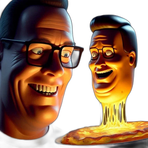 food, face, 3d render, cartoon, photorealistic, concept art, fire, cartoonish transparent PNG cut-out