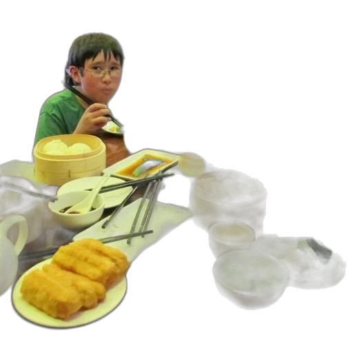 food, 3d render, photorealistic, concept art, underwater, young, boy, enjoys transparent PNG cut-out