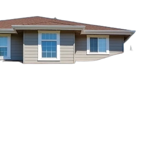 building, umbrella, furniture, 3d render, photorealistic, concept art, two-story, suburban transparent PNG cut-out