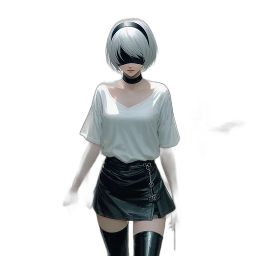 dress, robot, jacket, mask, concept art, 3d render, anime, fantasy art transparent PNG cut-out
