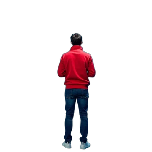 jacket, staff, robot, face, 3d render, concept art, pixel art, photorealistic transparent PNG cut-out