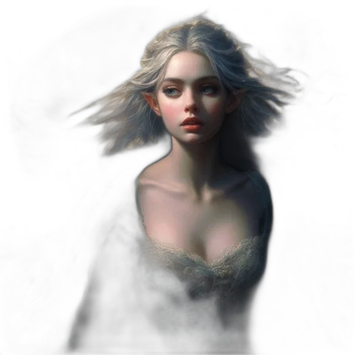 dress, face, mask, creature, fantasy art, concept art, photorealistic, oil painting transparent PNG cut-out