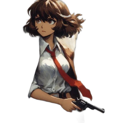 weapon, staff, jacket, concept art, pixel art, anime, comic book art, red transparent PNG cut-out