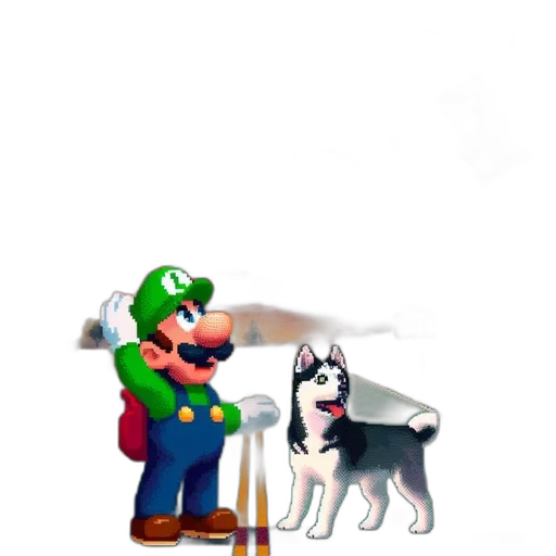 animal, staff, weapon, creature, pixel art, concept art, 3d render, fantasy art transparent PNG cut-out