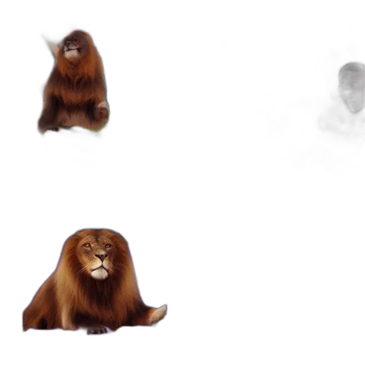 animal, creature, hair, concept art, 3d render, photorealistic, fog, snow transparent PNG cut-out