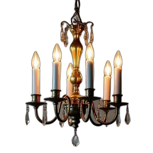 jewelry, furniture, 3d render, photorealistic, classic, chandelier, ornate, metalwork transparent PNG cut-out
