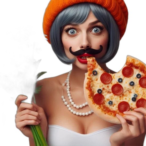 food, face, dress, jewelry, photorealistic, 3d render, concept art, oil painting transparent PNG cut-out