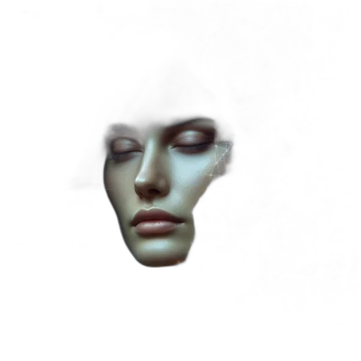 face, mask, robot, creature, 3d render, photorealistic, concept art, pixel art transparent PNG cut-out