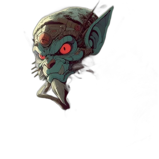 mask, creature, robot, face, concept art, watercolor, fantasy art, comic book art transparent PNG cut-out