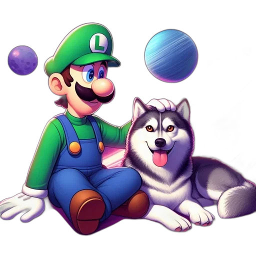 animal, staff, pixel art, concept art, watercolor, fantasy art, outer space, monochrome transparent PNG cut-out