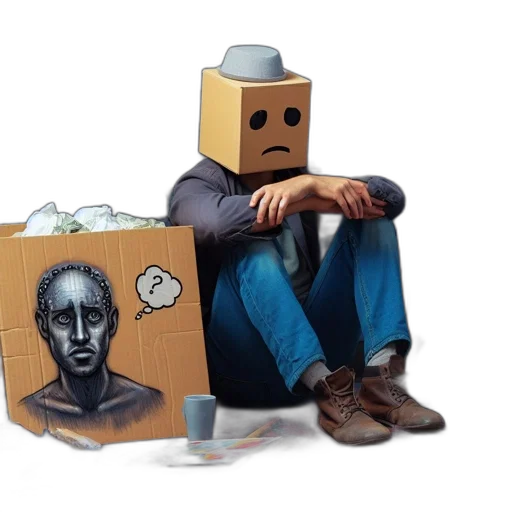 robot, mask, face, furniture, concept art, 3d render, photorealistic, comic book art transparent PNG cut-out