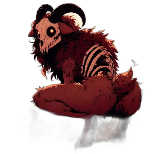 creature, animal, concept art, watercolor, pixel art, fantasy art, earth tones, red transparent PNG cut-out