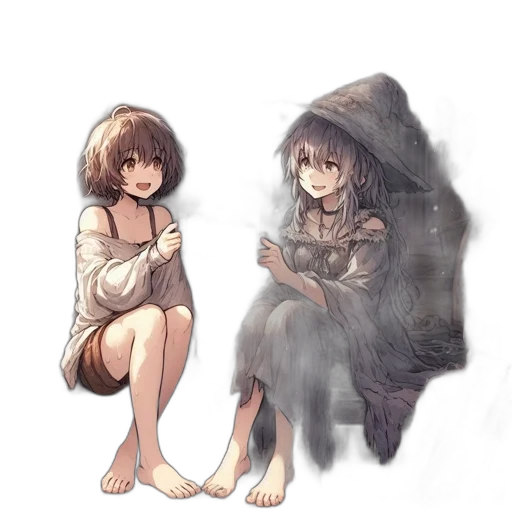 dress, creature, umbrella, mask, concept art, pixel art, fantasy art, anime transparent PNG cut-out