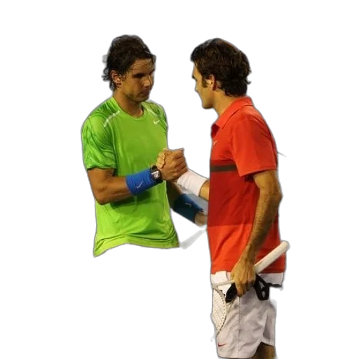 neon, two, tennis, players, shake, hands, court transparent PNG cut-out