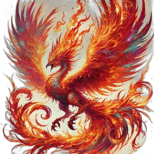 dragon, staff, animal, fantasy art, concept art, watercolor, photorealistic, fire transparent PNG cut-out