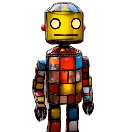 robot, pixel art, concept art, 3d render, comic book art, lineup, mechanized, figures transparent PNG cut-out