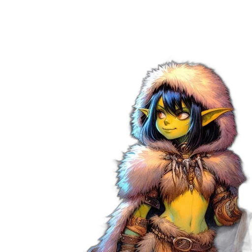jacket, fantasy art, concept art, pixel art, comic book art, snow, blue, golden transparent PNG cut-out