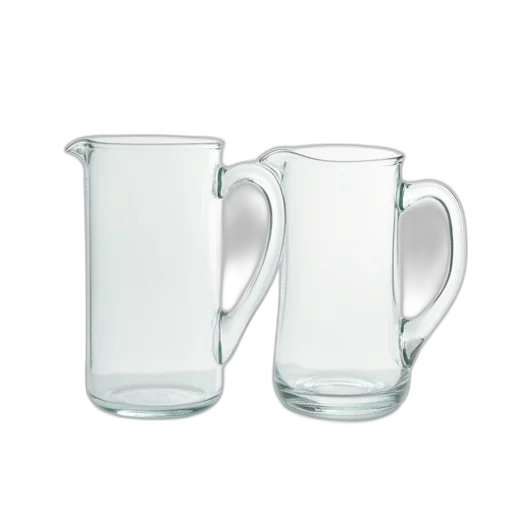 bottle, photorealistic, 3d render, two, small, clear, plastic, pitchers transparent PNG cut-out