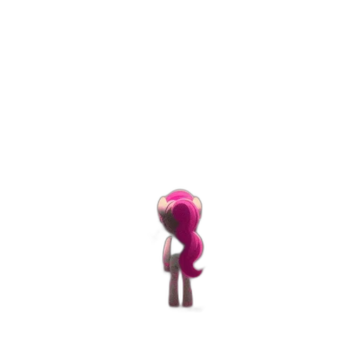 staff, hair, creature, robot, pixel art, 3d render, concept art, vaporwave transparent PNG cut-out