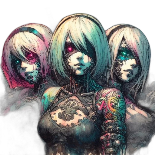 mask, face, cyberpunk, comic book art, fantasy art, concept art, pastel, dark transparent PNG cut-out