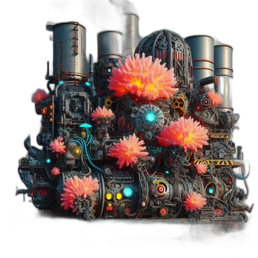 robot, weapon, car, crown, concept art, 3d render, fantasy art, cyberpunk transparent PNG cut-out