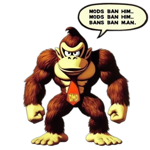 animal, concept art, comic book art, cartoon, 3d render, donkey, kong, well-known transparent PNG cut-out