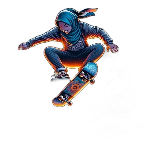 jacket, face, robot, concept art, 3d render, photorealistic, comic book art, skateboarder transparent PNG cut-out