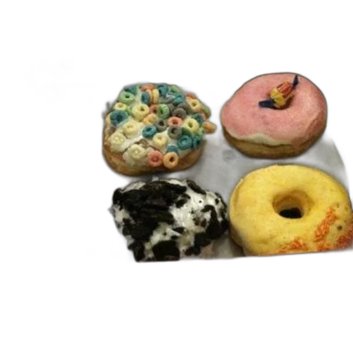 food, box, voodoo, doughnut, donuts, various, toppings, including transparent PNG cut-out