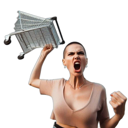 furniture, dress, intense, woman, beige, v-neck, top, holds transparent PNG cut-out