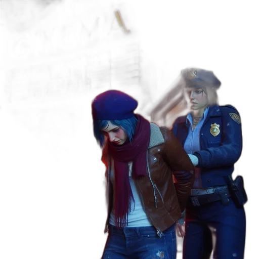 jacket, weapon, hat, concept art, cyberpunk, 3d render, photorealistic, snow transparent PNG cut-out