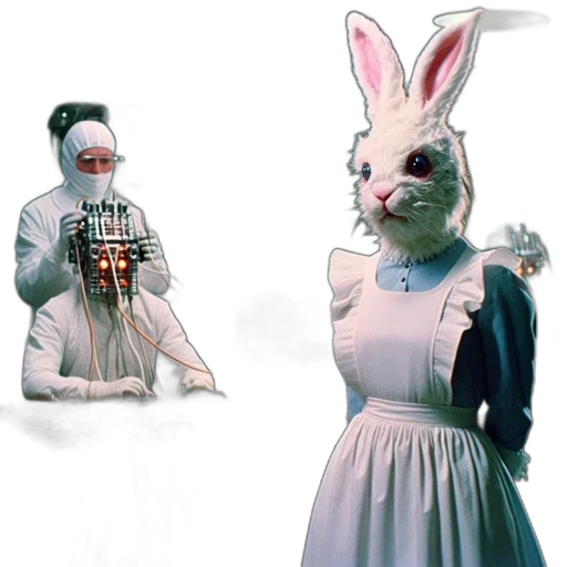dress, mask, robot, animal, concept art, 3d render, photorealistic, pixel art transparent PNG cut-out