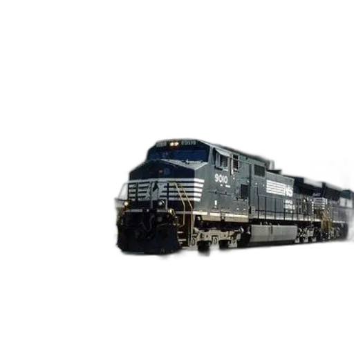 3d render, photorealistic, black, train, number, 9010, traveling, under transparent PNG cut-out